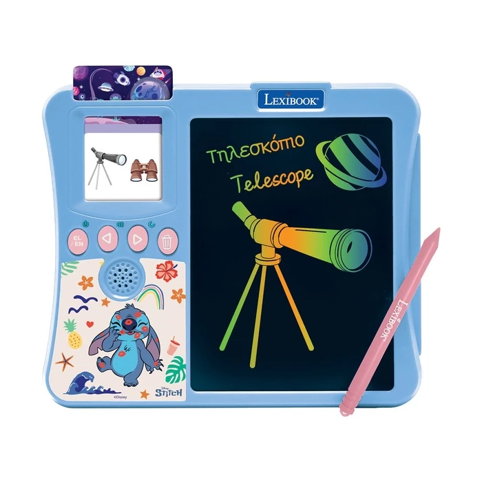 Lexibook Quizz Hit Draw - Stitch Bilingual Interactive Card Reader Game with Pad (25.JCR20Di8)