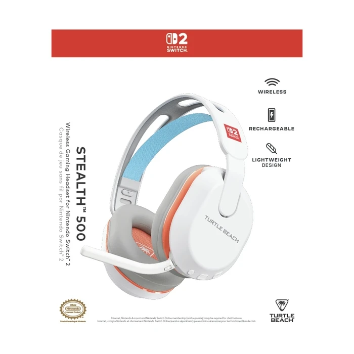 Turtle Beach Stealth 500 Gen3 Ασύρματο Over Ear Gaming Headset (Λευκό) για Nintendo Switch / Switch 2, Mobile