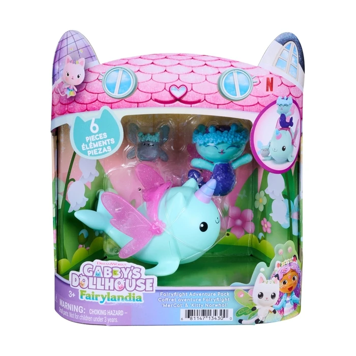 Spin Master Gabby's Dollhouse Fairylandia - MerCat & Kitty Narwhal Πακέτο Περιπέτειας Fairyflight