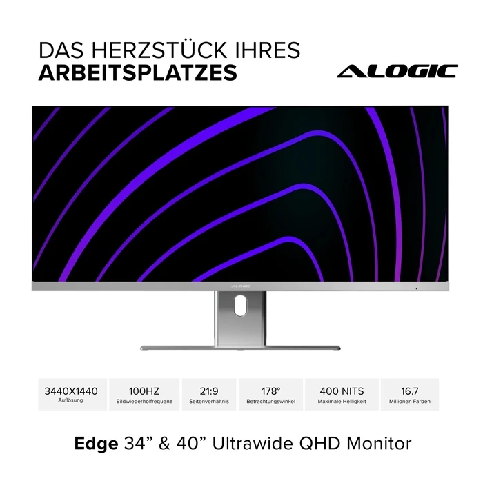 Alogic EDGE 40 Ultrawide Monitor Space Gray