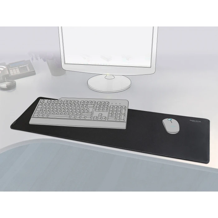 Mousepad DeLOCK gaming 12557, 915x280x3mm, μαύρο