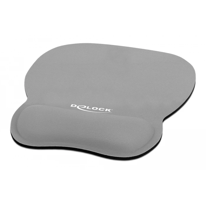 Mousepad DeLOCK 12698 με στήριγμα καρπού, 245x206 mm, γκρι