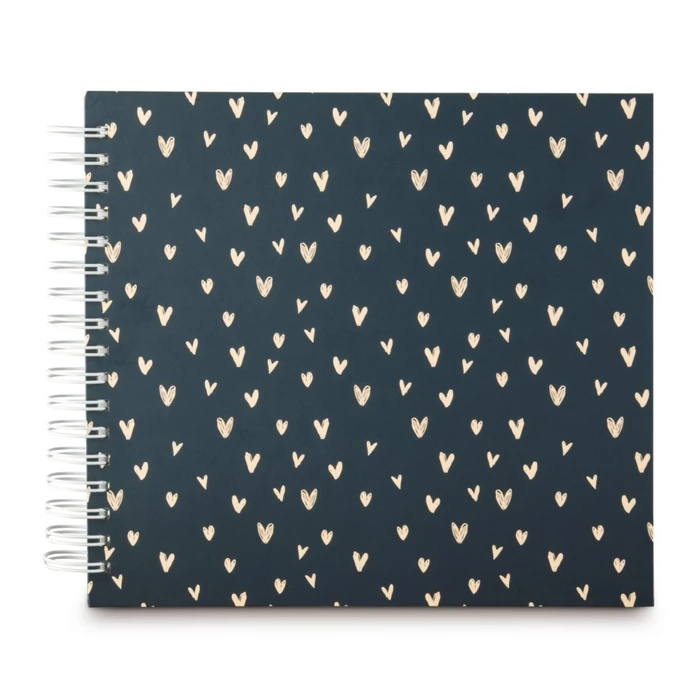 HAMA Hearts Wedding Photo Album for 100 Photos 10x15 cm, Blue (28x24 cm)