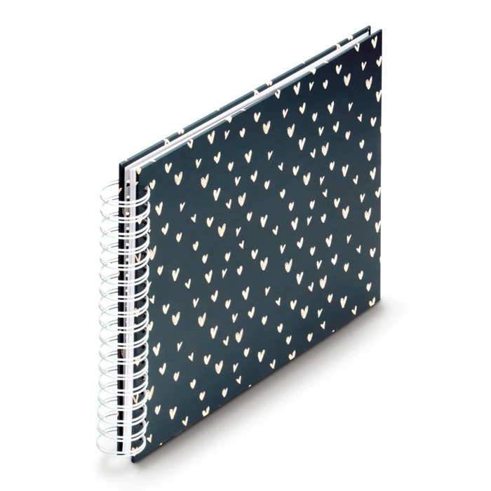 HAMA Hearts Wedding Photo Album for 100 Photos 10x15 cm, Blue (28x24 cm)
