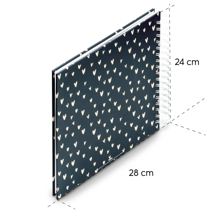 HAMA Hearts Wedding Photo Album for 100 Photos 10x15 cm, Blue (28x24 cm)