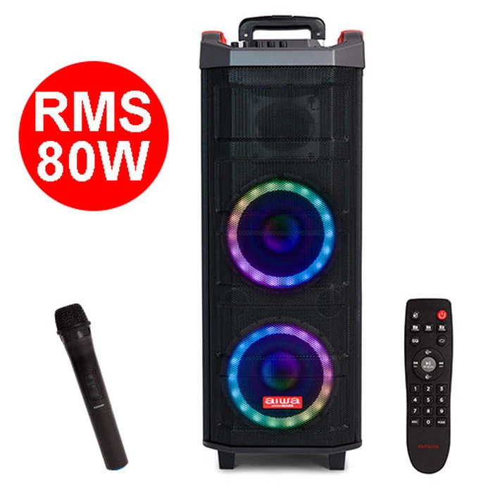 AIWA Portable TWS Trolley Party Speaker RGB Lighting 80W RMS