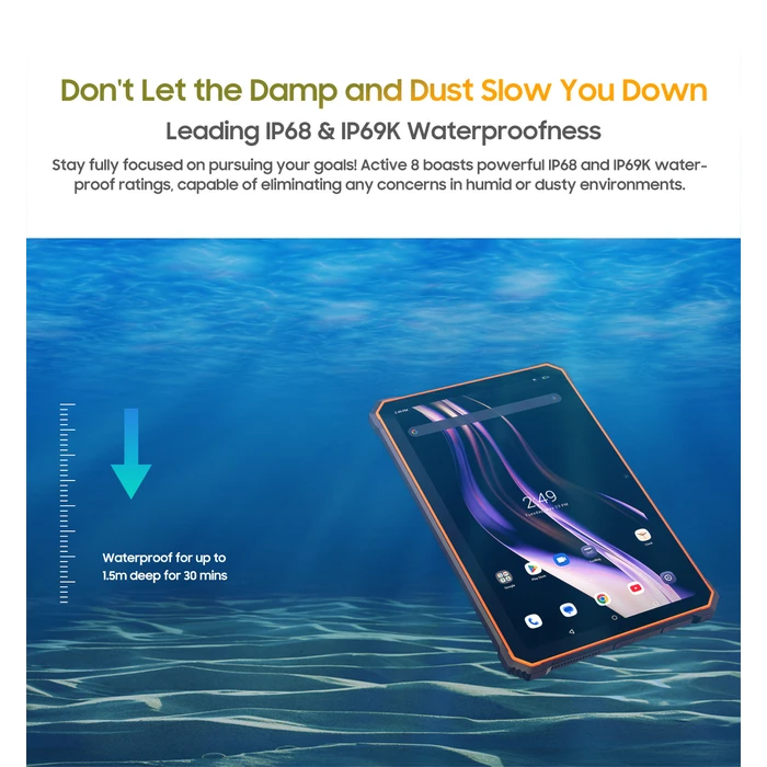Tablet Blackview Octa-core RUGGED 10.36' (6GB+128GB) ACTIVE 8 4G SIM Android 13 Orange