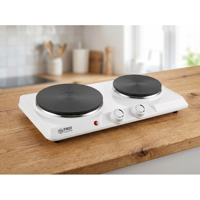 First Austria FA-5083-5-WI Διπλή ηλεκτρική εστία κουζίνας 2500W (Λευκό)