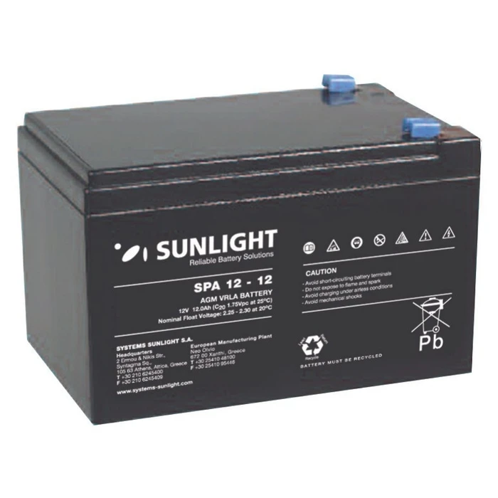 Μπαταρία Μολύβδου SunLight 12V.12A Alarm