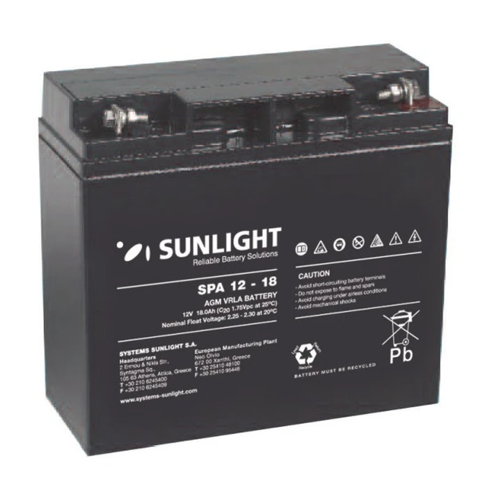 Μπαταρία Μολύβδου SunLight 12V.18A