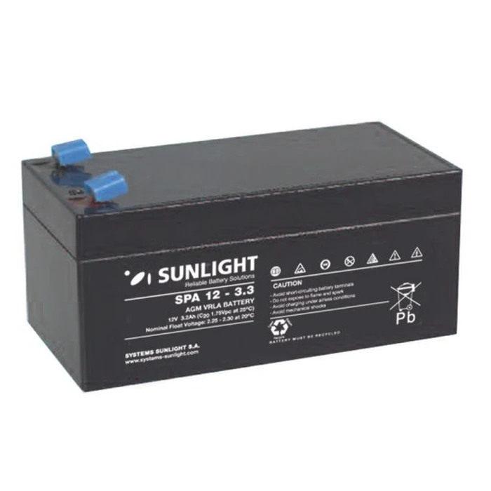 Μπαταρία Μολύβδου SunLight 12V 3.3A Alarm