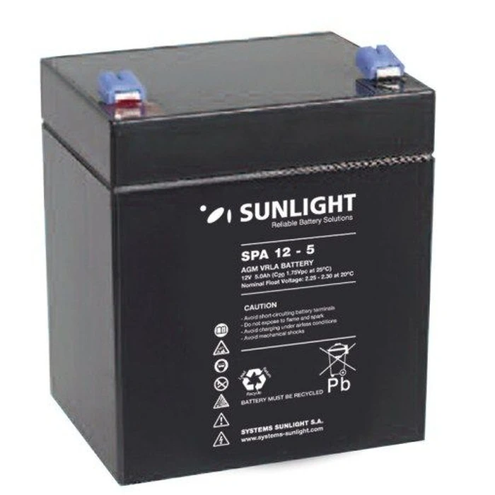 Μπαταρία Μολύβδου SunLight 12V 5A Τετράγωνη 6.3 για UPS