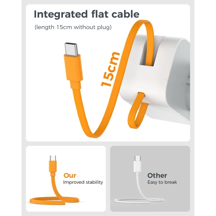 Πρίζα Tessan 3 IN 1 WALL SOCKET 1xSCHUKO, 1xUSB, 1xTYPE-C CABLE 15CM