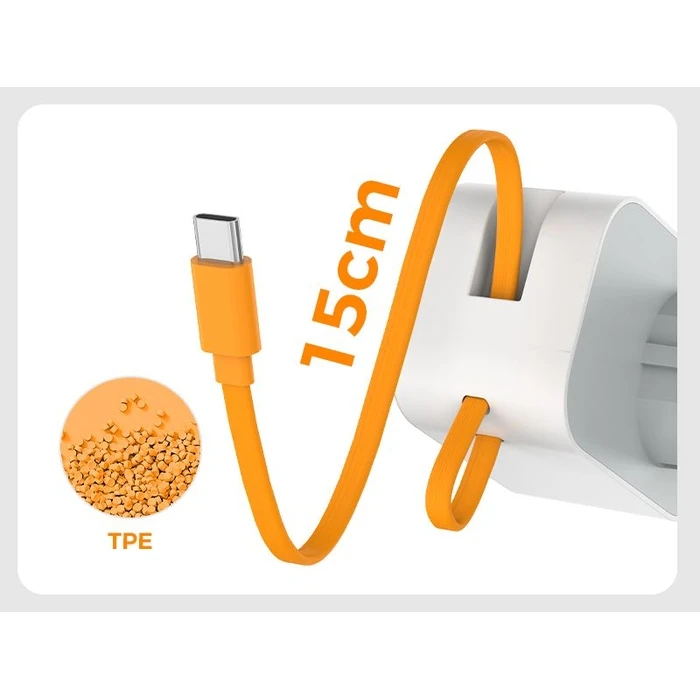 Πρίζα Tessan 3 IN 1 WALL SOCKET 1xSCHUKO, 1xUSB, 1xTYPE-C CABLE 15CM