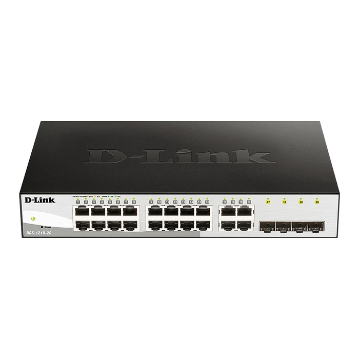 Network Switch 20P D-Link DGS-1210-20/Em RM LWL MDI 1HE