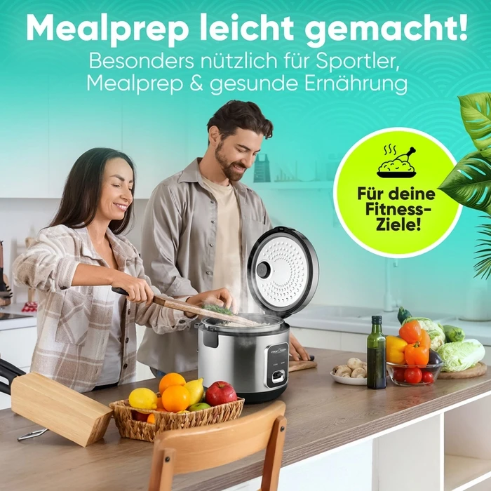 ProfiCook Rice Cooker PC-RK 1285, 3 L, 700 W, Stainless Steel