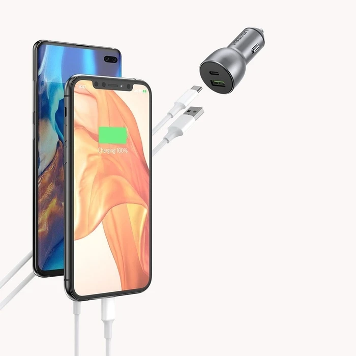 Ugreen fast car charger USB / USB Typ C Quick Charge 3.0 Power Delivery 36 W 3 A gray (CD213 60980)