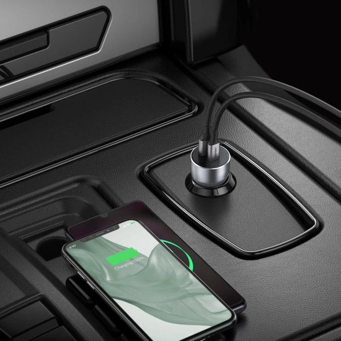 Ugreen fast car charger USB / USB Typ C Quick Charge 3.0 Power Delivery 36 W 3 A gray (CD213 60980)