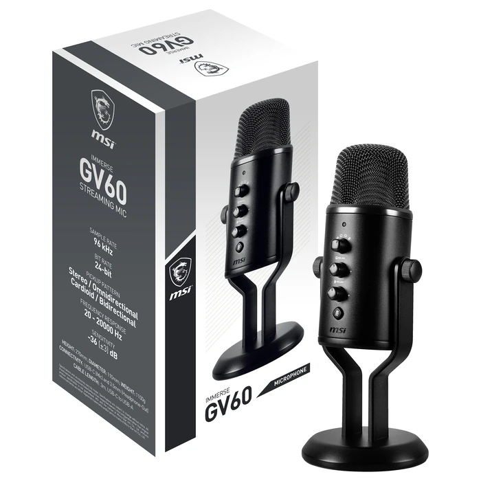 Μικρόφωνο MSI Immerse GV60 Streaming Mic Black