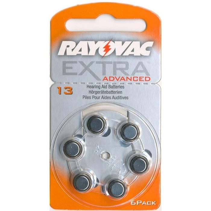Μπαταρίες Ακουστικών Βαρηκοΐας Rayovac Extra Advanced 13 (6τμχ)