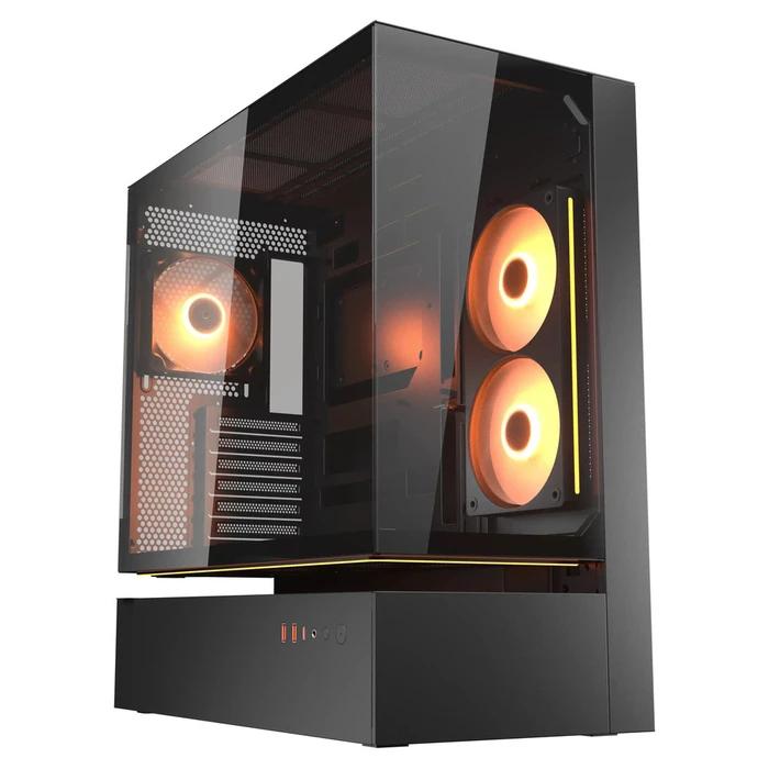 Cougar CFV235 Gaming Midi Tower Κουτί Υπολογιστή με Πλαϊνό Παράθυρο και RGB Φωτισμό - Μαύρο