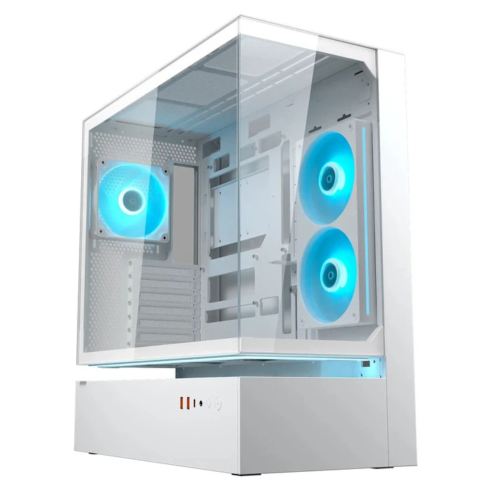 Cougar CFV235 Λευκό ATX Midi Tower Κουτί Υπολογιστή με Πλαϊνό Παράθυρο Tempered Glass και ARGB Φωτισμό