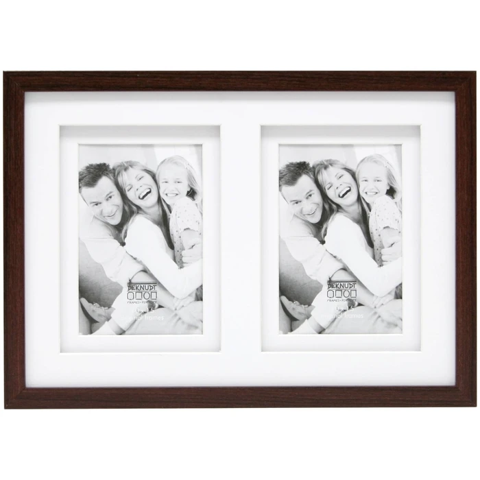 Deknudt S65KQ2 Wooden Wall Photo Frame - 2 openings (10x15 cm), Brown