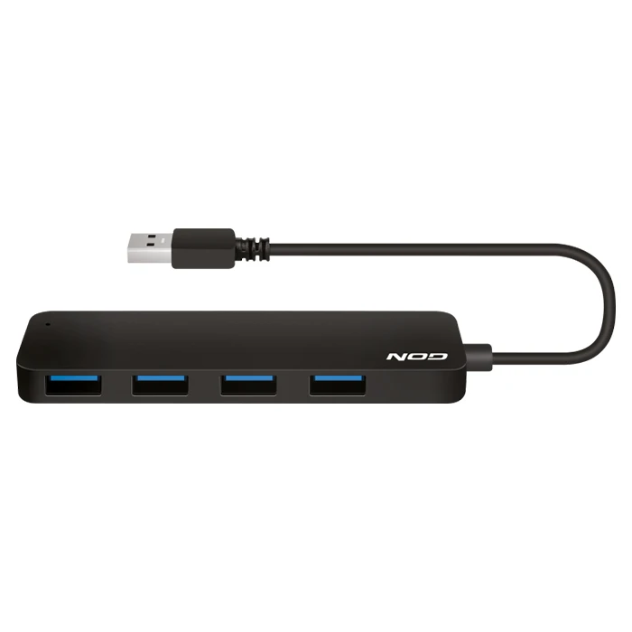 Usb Hub Αλουμινίου  4 Θυρών / Usb 3.2 Gen 1x1 Σε Μαύρο Χρώμα, Με Σύνδεση Type-A