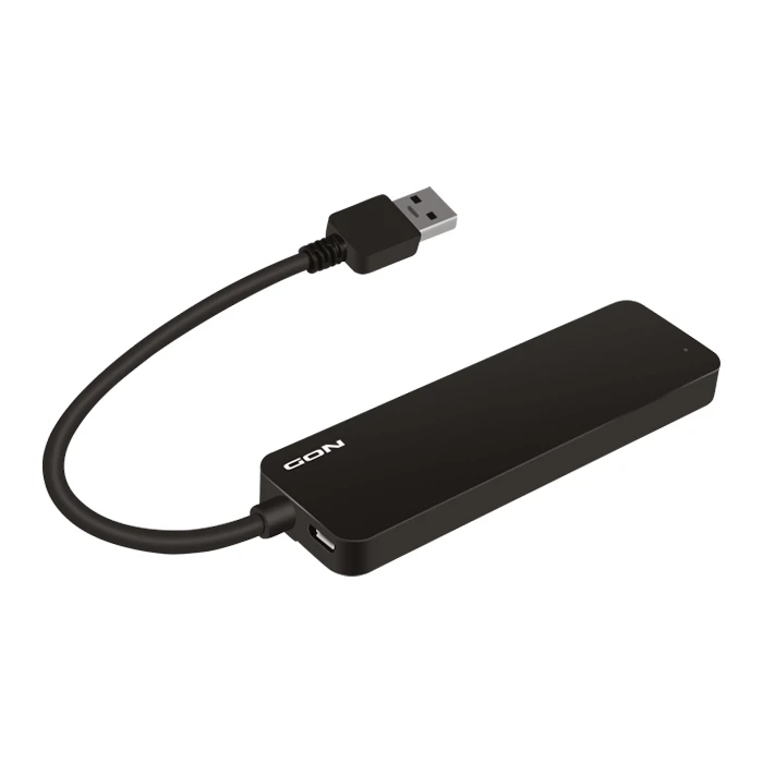 Usb Hub Αλουμινίου  4 Θυρών / Usb 3.2 Gen 1x1 Σε Μαύρο Χρώμα, Με Σύνδεση Type-A