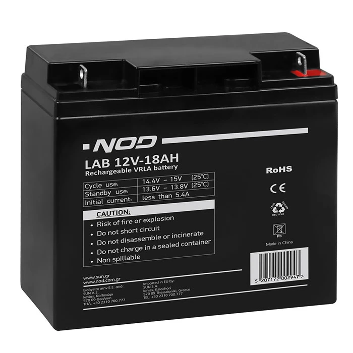 Μπαταρία Μολύβδου Nod LAB 12V 18AH