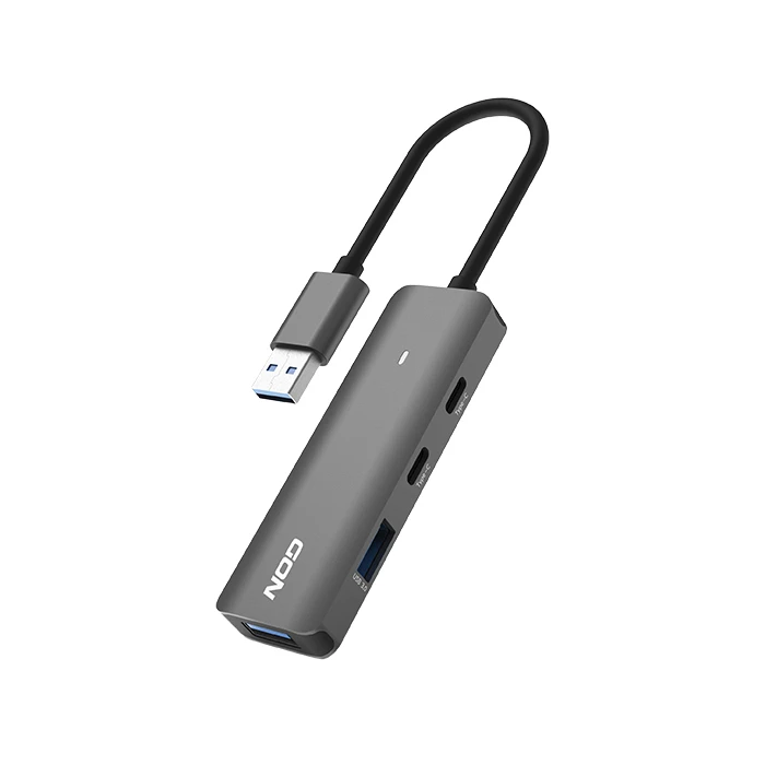 USB Hub Nod αλουμινίου 4 θυρών USB 3.2 Gen 1x1.