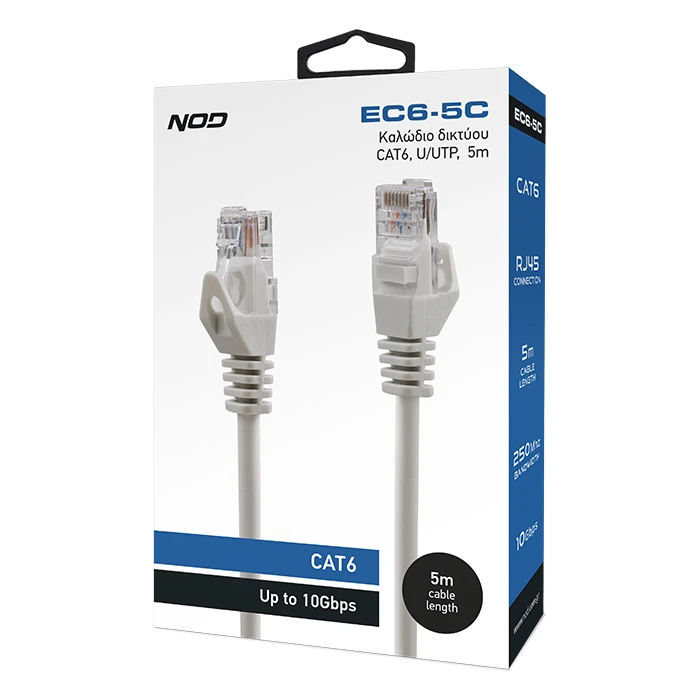 Καλώδιο Δικτύου Nod CAT6, U/UTP, 5m.