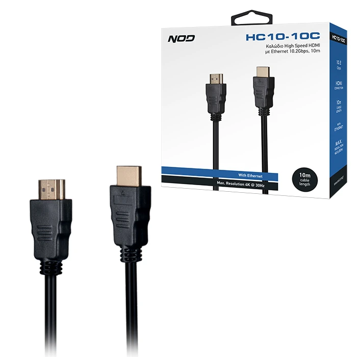 Καλώδιο HDMI Nod High speed με Ethernet 10.2Gbps,  αρσ. - αρσ., 10m.