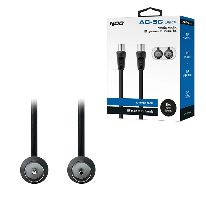 Καλώδιο Κεραίας Nod Ac-5c Black Rf Αρσενικό - Rf Θηλυκό 5m