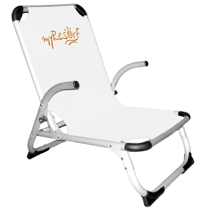 myResort BEACH CHAIR ALUMINUM BAR WHITE-WITH REINFORCED ARMS HIGH BACK TEXTILE 2x1