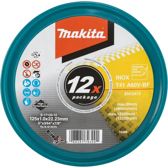 Makita INOX Cutting Disc 125 x 1.0 mm - 12 pcs