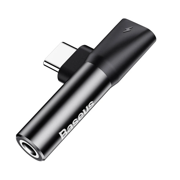 Αντάπτορας Ήχου Baseus USB-C to Mini Jack 3.5mm + USB-C (black)