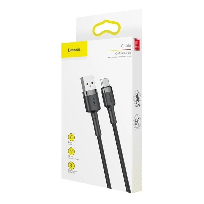 Καλώδιο USB to USB-C Baseus Cafule 2A 2m (Gray+Black)