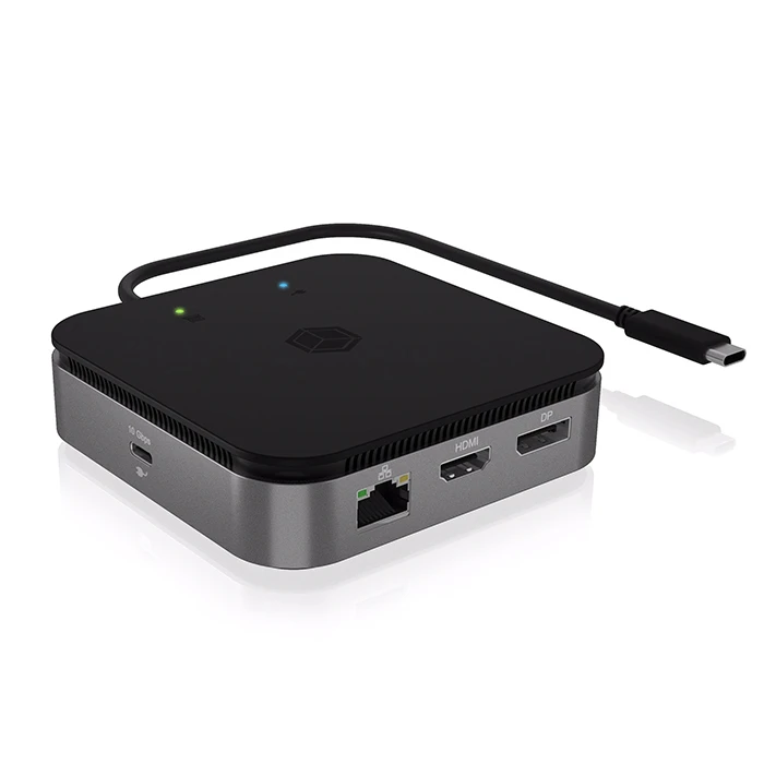 Docking Station Icy Box 7 θυρών με ενσωματωμένο Καλώδιο USB4 Gen 3x2 Type-C.