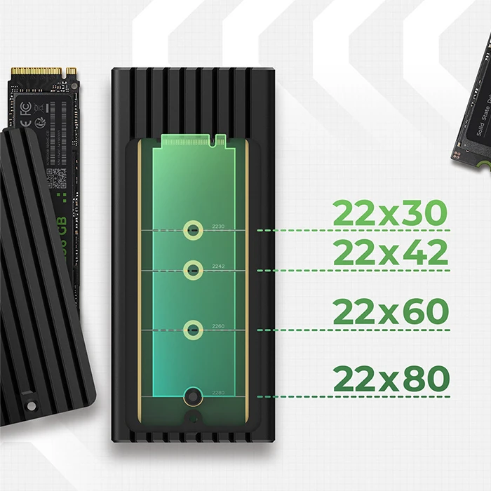 Εξωτερική Θήκη για Σκληρούς Δίσκους Icy Box αλουμινίου M.2 NVMe SSD, με USB 3.2 Gen 2x2 Type-C.