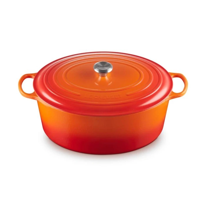 Le Creuset Signature Oval Roaster 40 cm - Enameled Cast Iron Oven Roaster (Oven Red)