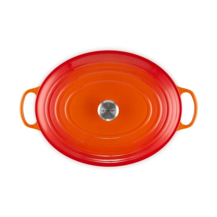 Le Creuset Signature Oval Roaster 40 cm - Enameled Cast Iron Oven Roaster (Oven Red)