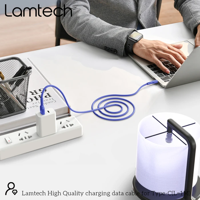 Καλώδιo USB Lamtech Data Type-C 1m BLUE