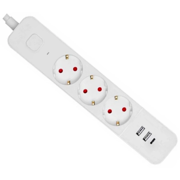 Πολύπριζο Entac 3 Θέσεων με Διακόπτη D2 1.5m 2xUSB-A x 1xUSB-C 3G1.5