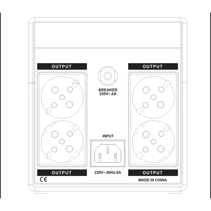 UPS Lamtech with AVR 1500V ,CPU 2x12V9AH,4 SCHUKO SOCKET