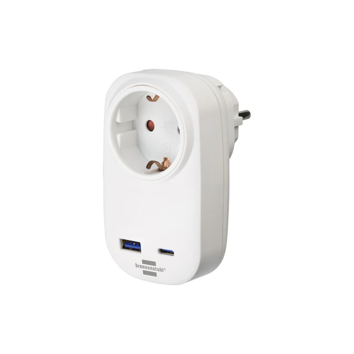 Αντάπτορας σούκο με USB-C 20W και USB-A 18W BRENNENSTUHL 1508210010