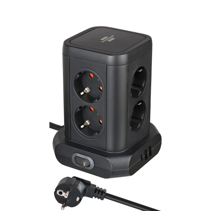 Πολύπριζο επιτραπέζιος πύργος 8 θέσεων 2XUSB-A 1XUSB-C και διακόπτη 1153560010 BRENNENSTUHL