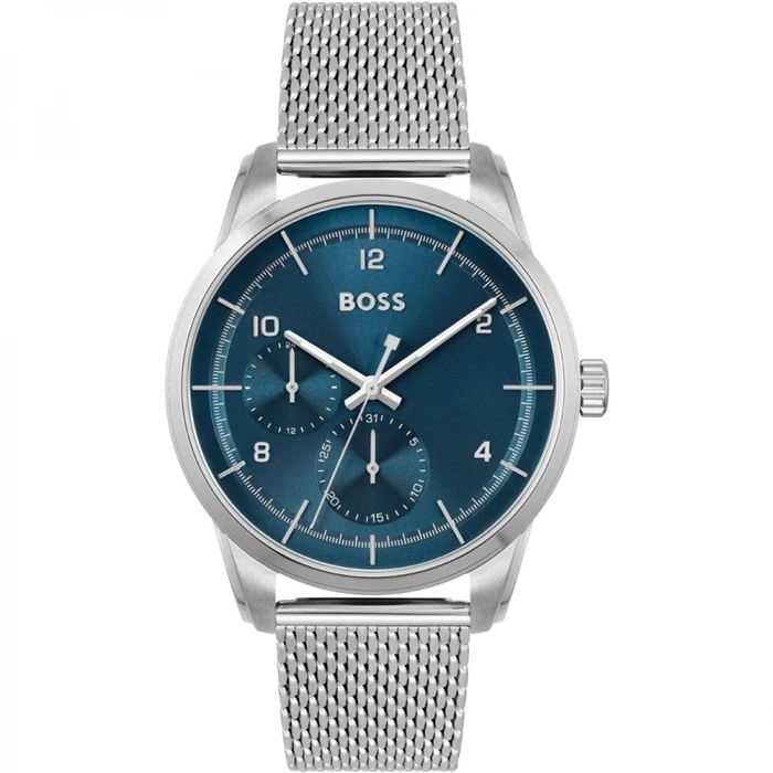 Ανδρικό Ρολόι Hugo Boss 1513942 (42mm) Μεταλλικό Μπρασελέ Ασημί