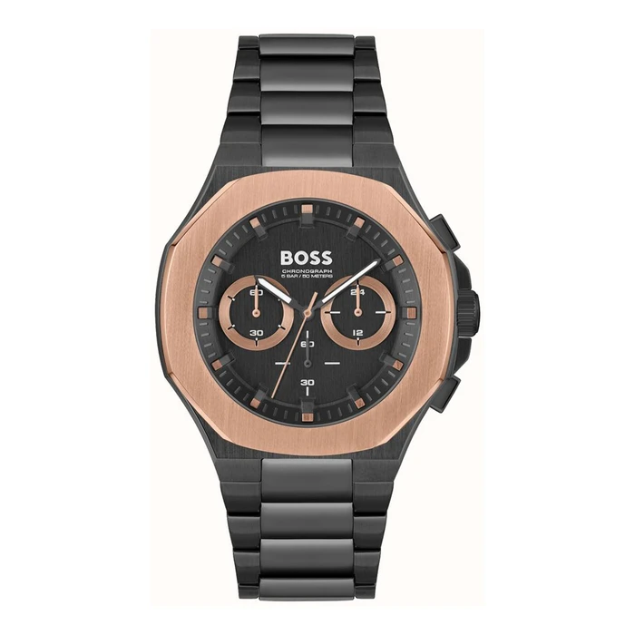 BOSS Men's Analog Quartz Watch 45mm Black Stainless Steel Bracelet Model 1514090