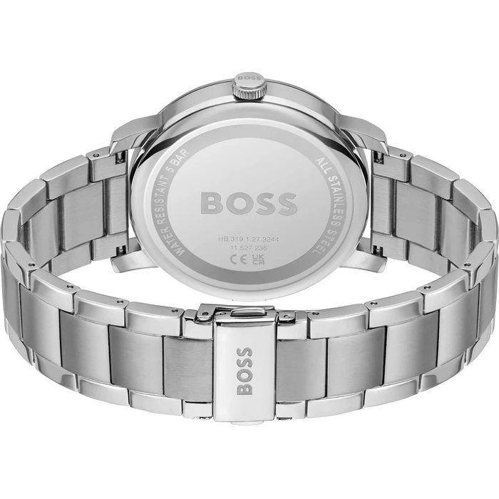 Ανδρικό Ρολόι Boss 1514127 (44mm) Μεταλλικό Μπρασελέ Ασημί